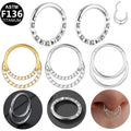 Gaby New  ASTM F136 Septum Clicker Snake Sunflower Gold Nose Rings Earrings Wholesale Price Titanium Body Piercing Jewelry
