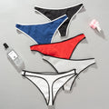 Women's Underwear Sexy Cotton Simple Contrasting Color Edge Low Waist Seamless Women's Briefs Thong