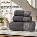 100% Organic Cotton Quick-Dry Bath Towel Set Antimicrobial Solid Color Luxury Style Home Hotel Hand Roll Economically Priced