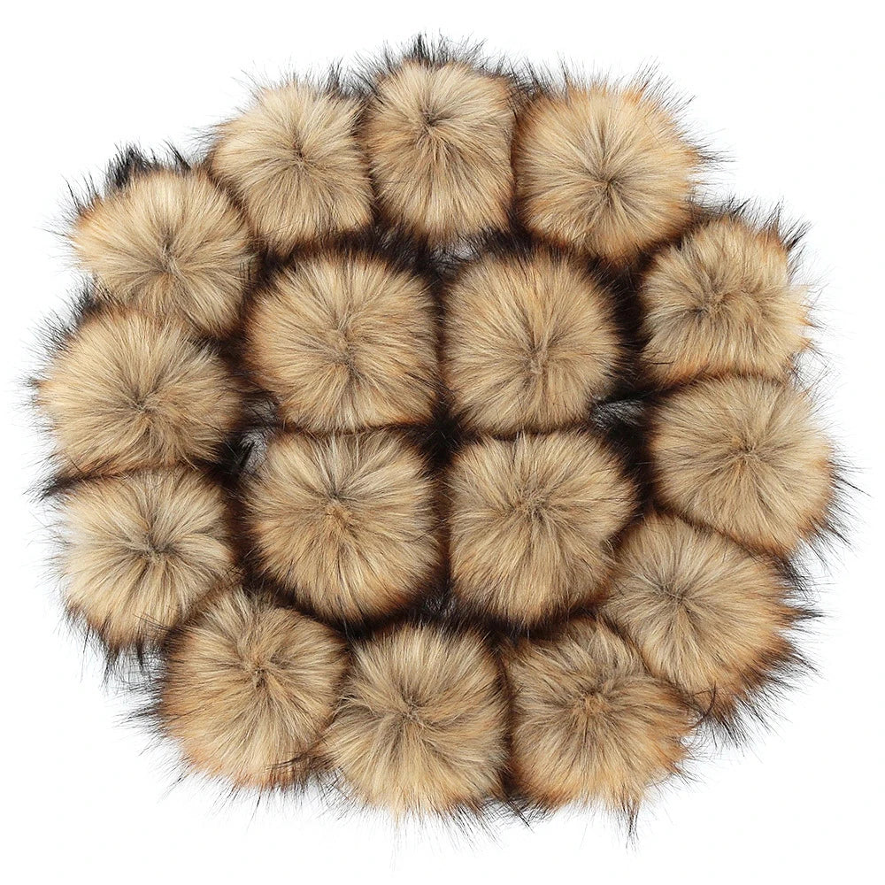Red White Purple Faux Raccoon Fur Pompomfringe Kids' Cheerleading Maker Keychains for Crafts & Toys/Garments