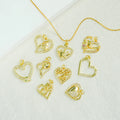 Fashion Jewelry Gold Plated Big Circle Forever Love Heart Shaped Flowers Bird Snake Zircon Pendant Charms for Couple Necklace MegaBDM