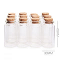 5ml Mini Small Glass Jars Wedding Vials Clear Cork Stopper Tiny Favor Containers Jewelry Messages 30ml 15ml 12ml Capacity