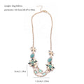 Ladies Fashion Accessories Sun Moon Crystal Pendant Popular Silver Long Chain Dress Sweater Necklace Retro Bohemian Jewelry Set