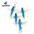 LETOYO Four 9"Flying Fish Chain 200LB Artificial Big Soft Flying Fish Lures Trolling Lures for Tuna Seawater Fishing
