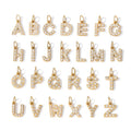 A-Z Letter Diamond Charms Custom DIY 26 Letter Pendant Snake Chain Necklace Stainless Steel Waterproof Charms for Jewelry Making