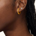 J&D 18k Gold Stainless Steel Jewelry White Heart Water Drill Ear Clips Set of 3 Cute and Stylish