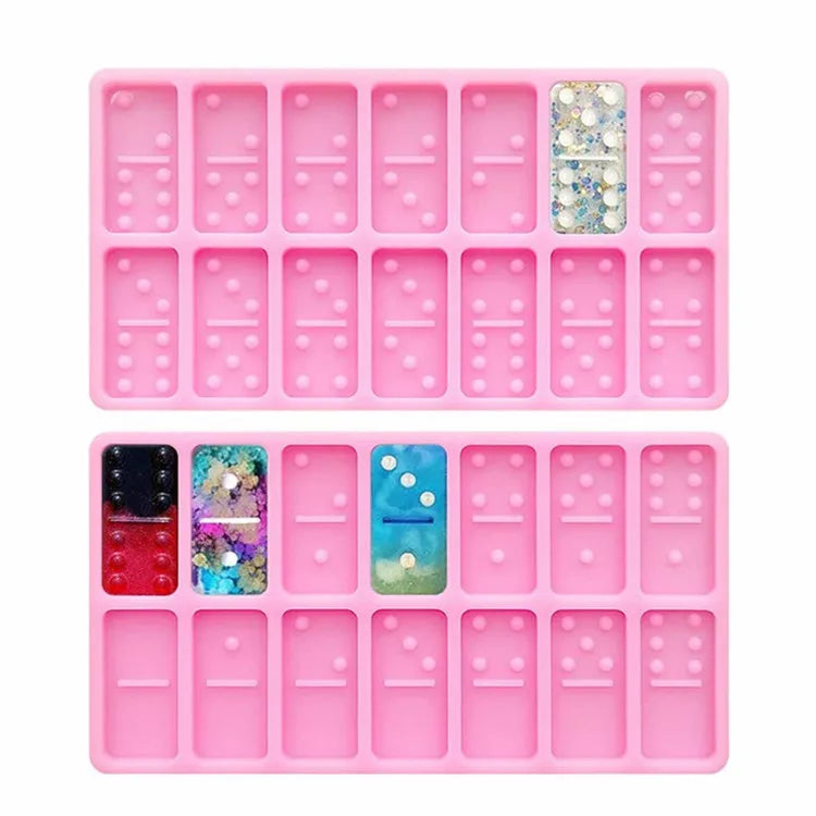 2 Pack Silicone Domino Game Resin Molds Shiny Domino Silicone Mold for DIY Epoxy Resin Craft Molds