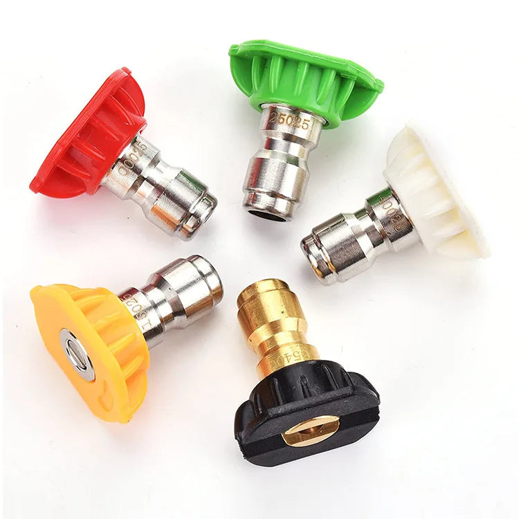 Five-color Nozzle Cleaning Machine High Pressure Gun Head 1/4 Quick Plug Flat Fan Water Nozzle