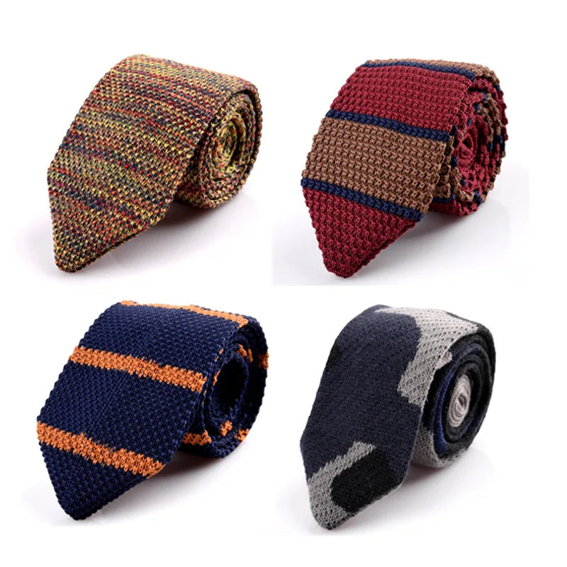 Fashion Cotton Stripe Ties for Men Casual Plaid Necktie Slim Suit Mens Neckties Party Narrow Neck Tie 48*6 cm Fashion Men's