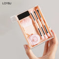 Portable 8-Piece Mini Foundation Concealer Powder Blusher Brush Set Eyeshadow Eyebrow Detail Brushes with Puff for Face Makeup