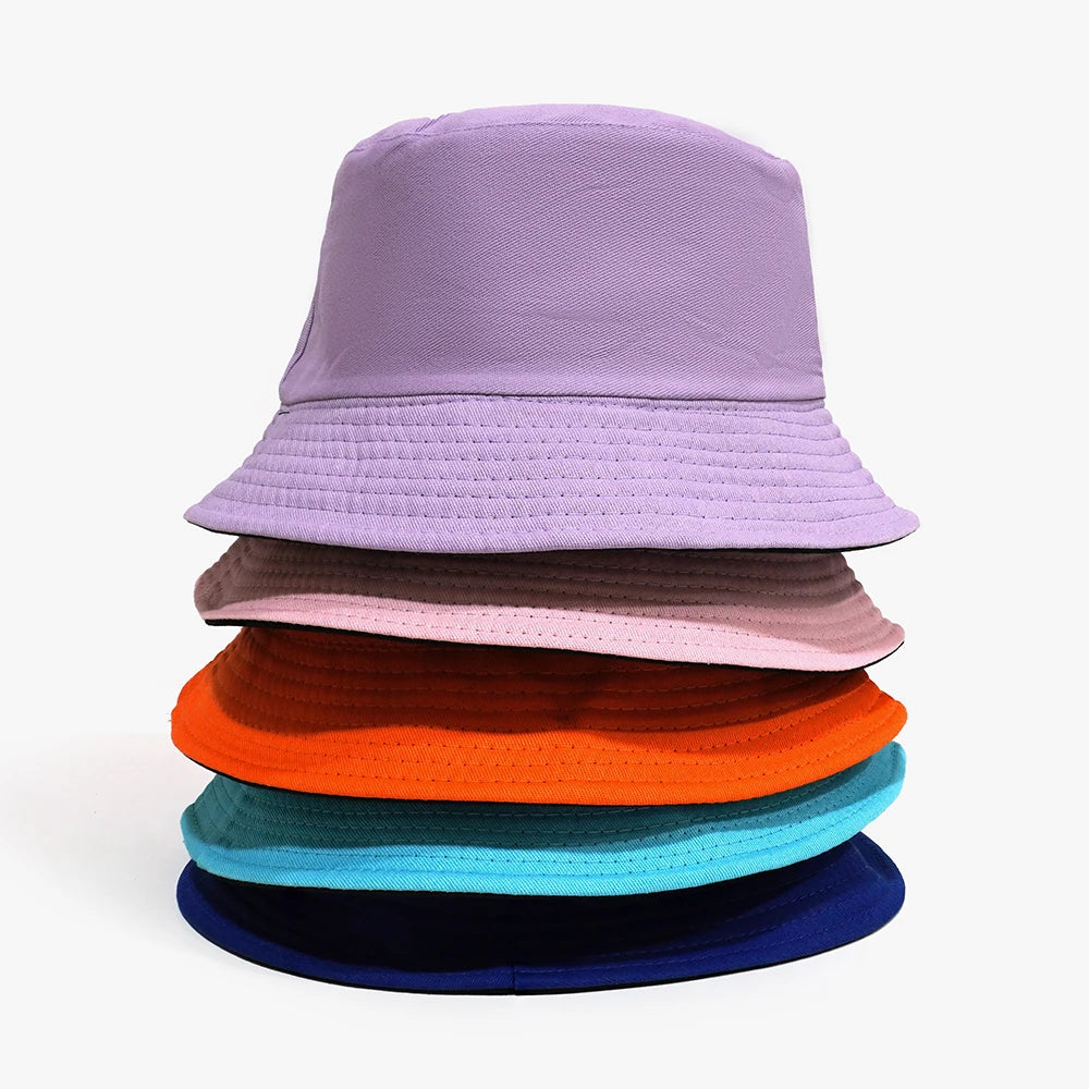 Unisex Reversible Fisherman Hat Double-Sided Breathable Cotton Bucket Cap with Custom Embroidery & All-Over Printing