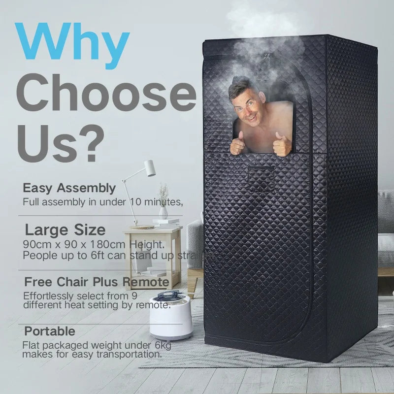 Hot Sell Portable Modern Acrylic Wet Steam Tent Home Spa Full Body Sweating Sauna Box for Living Room Single Person