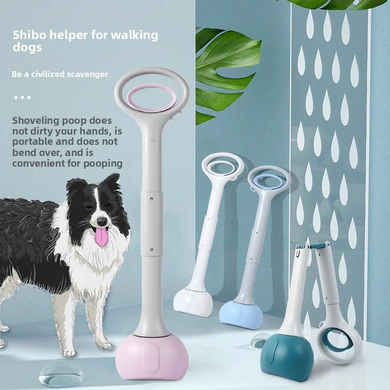 Eco-Friendly 70cm Plastic Dog Poop Picker Folding Poop Cleaning Tool with Poop Bags for Convenient Pet Waste Disposal