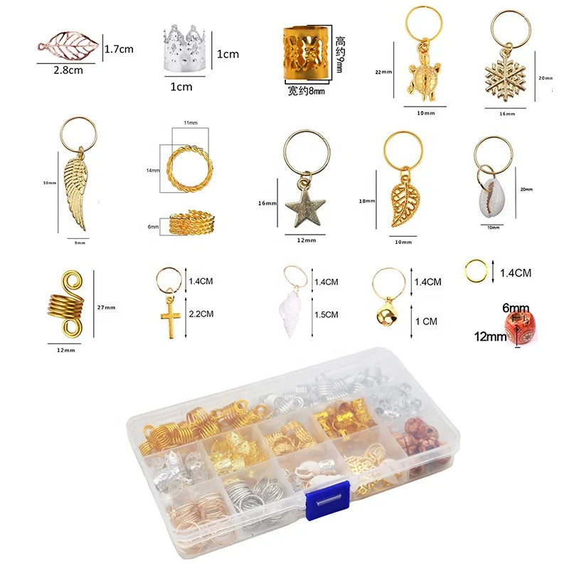 New Braiding Hair Rings 20 Style Jewelry for Braiding Hair Dreadlock Jewelry Hair Beads Braid Accessories