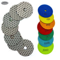 4 Inch 7 Pieces Dry Diamond Polishing Pads Set for Granite Marble Quartz