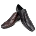 Men's New Design Genuine Leather Waterproof Lace-Up Square Toe Brown Business Formal Derby Shoes Autumn
