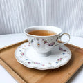Solhui European Ceramic Coffee Cup and Saucer Set Floral Gold Line Afternoon Tea Set