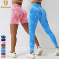 High Quality High Waist Scrunch Butt Lift Compression Sports Yoga Shorts Leggings Tie Dye Seamless Workout Gym Women Fitness