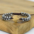 Natural Map Jasper Stone Bracelet Handmade Braided Tree of Life Charm Beaded Bracelet Yoga Healing Gemstone Bracelet for Women