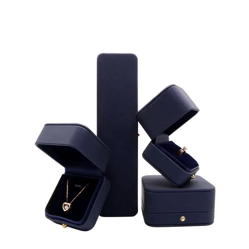 Wholesale Custom Color Luxury Leatherette Jewelry Imitation Leather PU Leather Necklace Jewelry Box Packaging