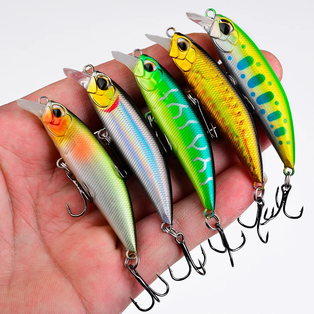Bass Sinking Jerkbait ABS Material 5cm/7cm Saltwater Minnow Artificial Hard Bait for Ocean & Freshwater Fishing