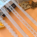 100% Polyester Lace Accessories Guipure White Eyelet Sequin Lace Trimming Embroidery for Garment