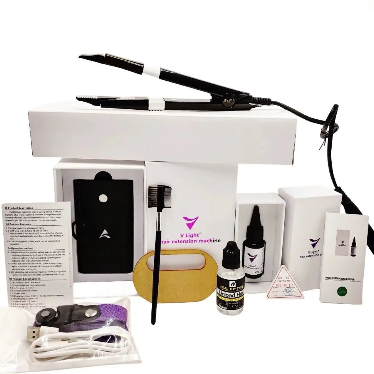 2024 New Arrival Supply V Light Technology Hair Extension Machine High-Tech Tool for Human Hair Extensions