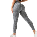 FLW Custom Women's Gym Fitness Seamless Striped Yoga Pants Wholesale Yoga Pants with Peach Hip Print from Spandex