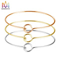 Openable Ball Loop Stainless Steel Round Circle Wire Wrapped Bracelets Wire Bangle Bracelet for Diy Jewelry
