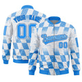 OEM Wholesale Men's Jacket Custom Letterman Windbreaker Bomber with Stand Collar Plus Size Color Block Design
