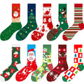 Hot Selling Men's  Funny Fun Colorful Crazy Funky Stripes Crew Socks Novelty Happy Cotton Christmas Socks with Santa Claus