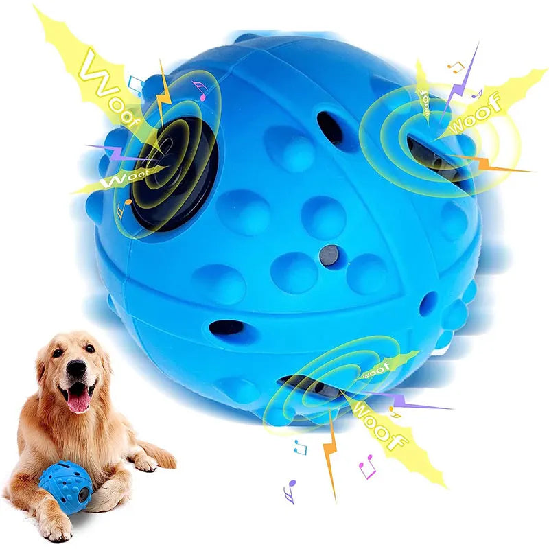 Interactive Eco-Friendly Plastic Dog Ball Toys Electric USB Rechargeable Automatic Flexible Rolling Moving Bouncing Ball Barking