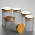 30ml 50ml 100ml 500ml 1000ml Glass Jar with Bamboo Lid for Food Frosted Glass Jar With Cork Lid & Wooden Spoon Bath Salt Jars
