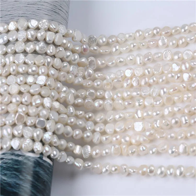 Zhuji Pearl Wholesale 5-5.5mm Natural Freshwater Baroque Shape White Loose Pearls for Jewelry Making