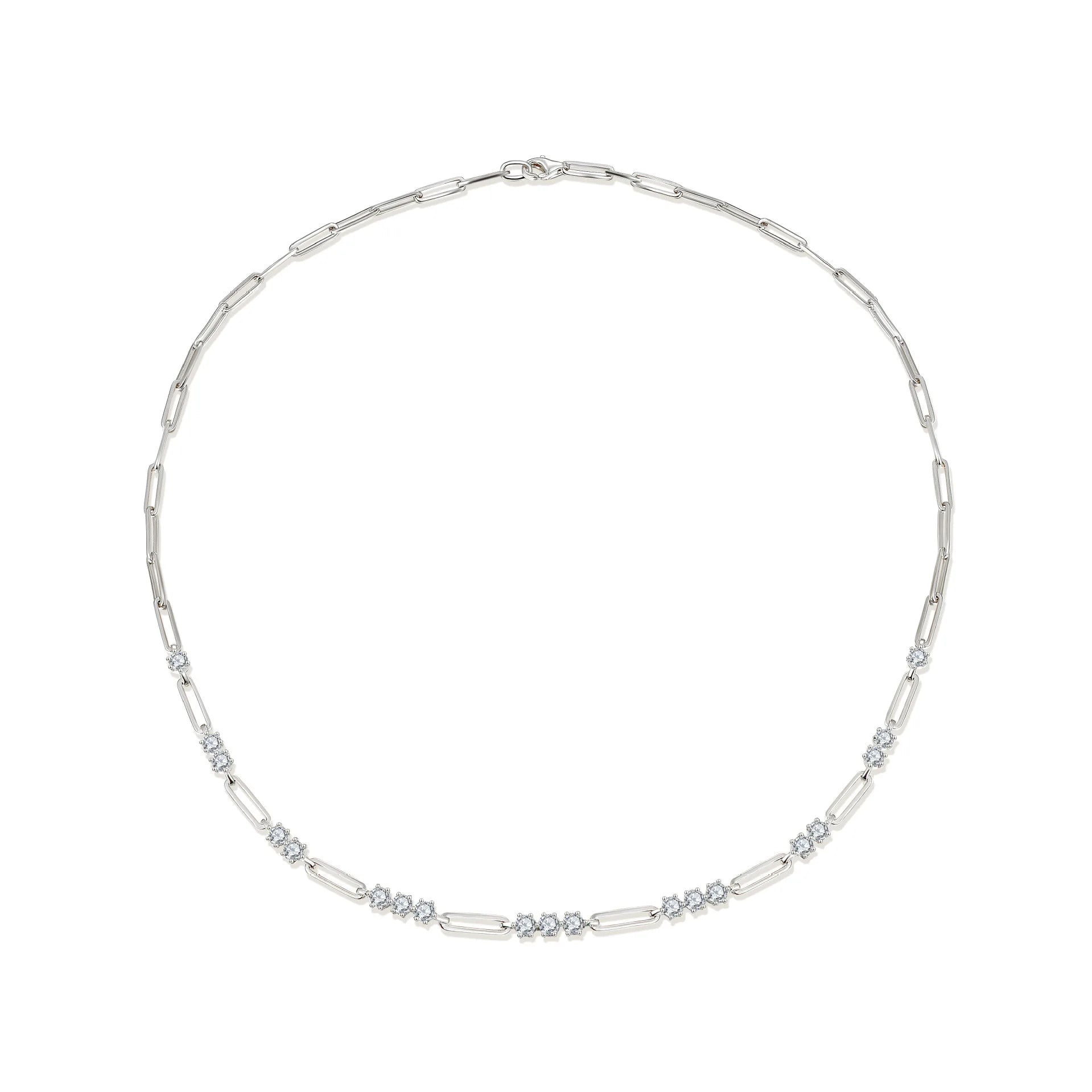 Moissanite Diamond Chain Necklace 14k Gold Plated S925 Silver Claw Set Moissanite Pendant Necklace