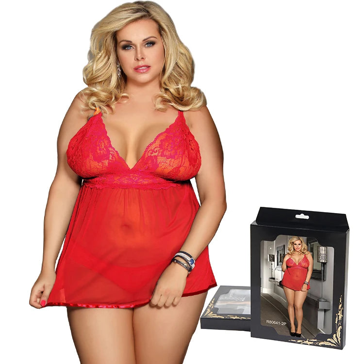 Ohyeah Custom Logo Floral Lace Plus Size Lingerie Sexy Transparent Sheer Mesh Light Control with Hollow Out Decoration for Women
