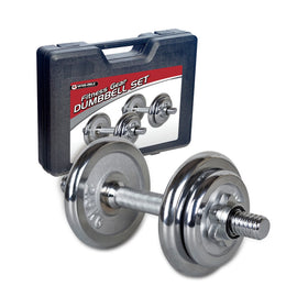 WIN.MAX 10kg Stainless Steel Chromed Dumbbell for Home Gym Workout-Unisex Fitness Equipment