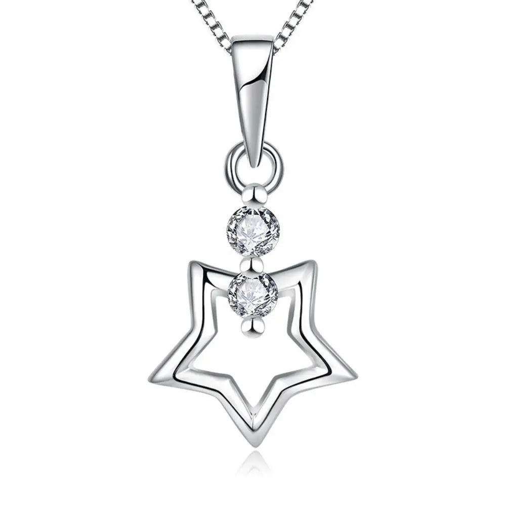 Hot Selling Fashion Earrings S925 Sterling Silver Star Shape Korean Version Versatile Necklace Women'S Party Gifts
