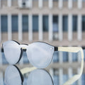 8013 New Arrival Custom Wood Sunglasses Frameless Colorful Lens Bamboo and Wood Sunglasses Color Film Women and Men
