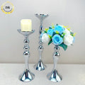 Vintage Design Silver Metal Centros De Mesa Para Boda Flower Vase Wedding Centerpiece for Table Decoration