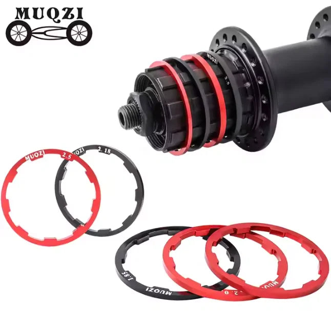 25025 MUQZI 1/1.5/1.85/2/2.18/2.35/2.5mm Bicycle Freewheel Cassette Gasket Washer Flywheel Grooved Hub Bike Hub Spacer