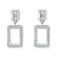 Wholesale Elegant Jewelry 925 Sterling Silver Rectangle CZ Cubic Zircon Stud Earring