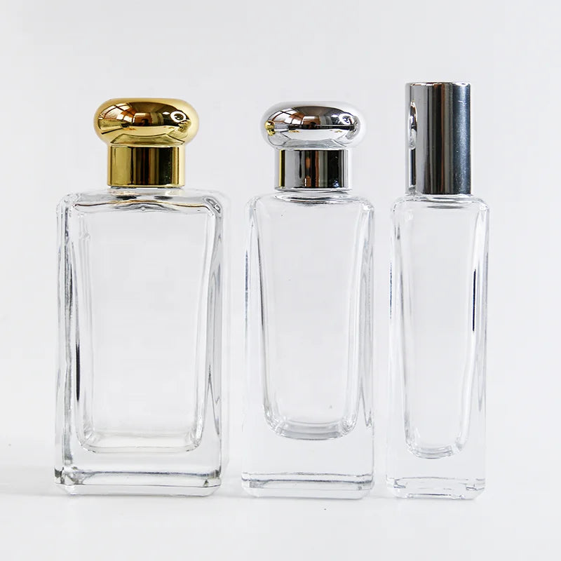 Hot Selling 15mm Crimp Neck Glass Perfume Spray Bottle 30ml 50ml 100ml Stock Perfume Bottle