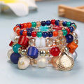 Fashion String Set Holiday Party to Friend Birthday Present Heart Charm Beaded Fashion Bangles Bracelet for Women