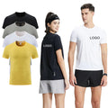 Summer Ice Fashion Men's Quick Dry Sports T-Shirt Woven Fabric Sunscreen Short Sleeve for Outdoor Running Fitness Wearable Tops
