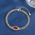 New Popular Accessory Devil's Eye Bracelet Inlaid with Pomegranate Red Zircon Temperament Retro Bracelet