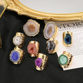 Wholesale Trend 2023 Design Handmade Statement Fashion Jewelry Earrings Natural Stone Rings