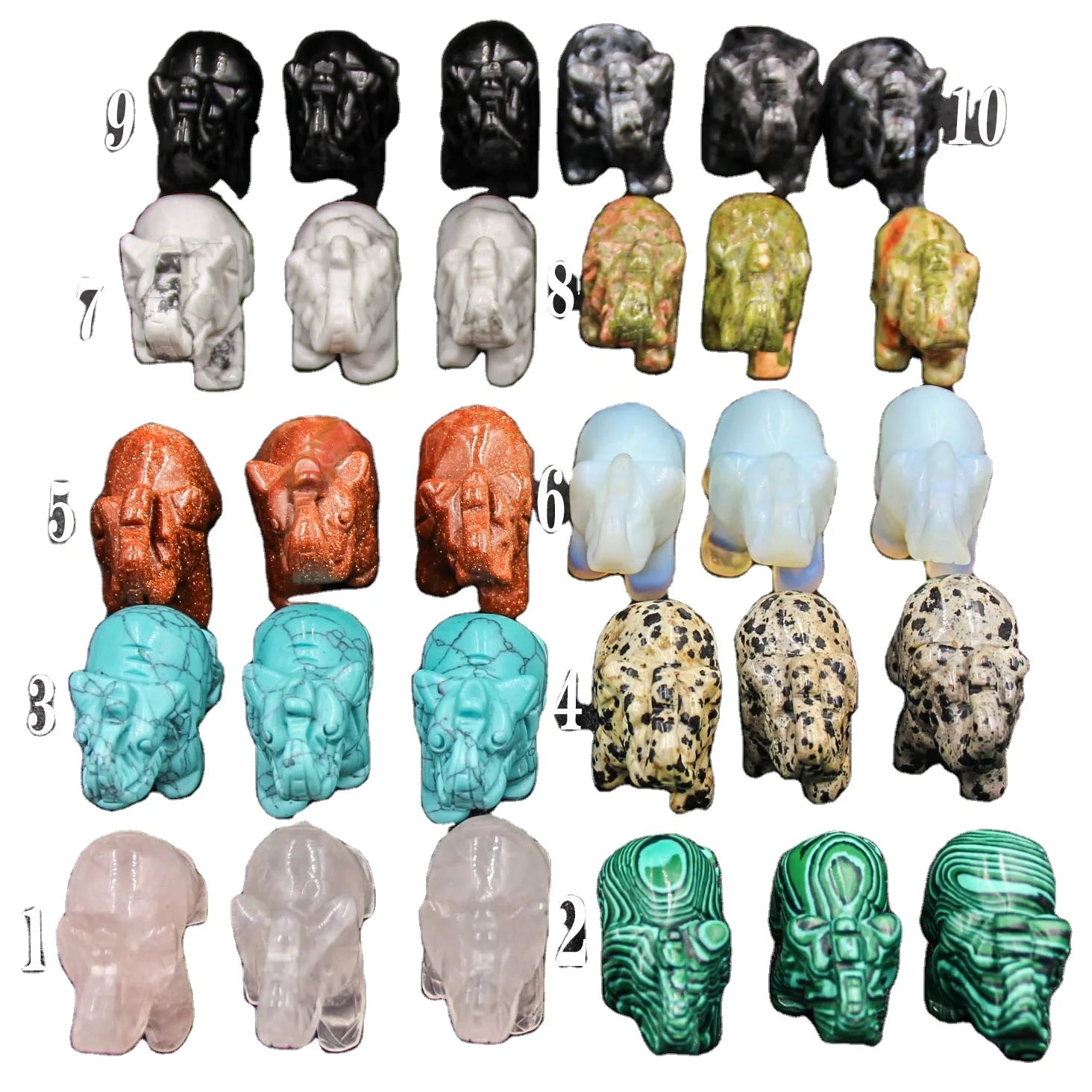 Huiying Wholesale Hand Carved Natural Gemstone Crafts Elephant Home Decoration for Souvenir Crafts