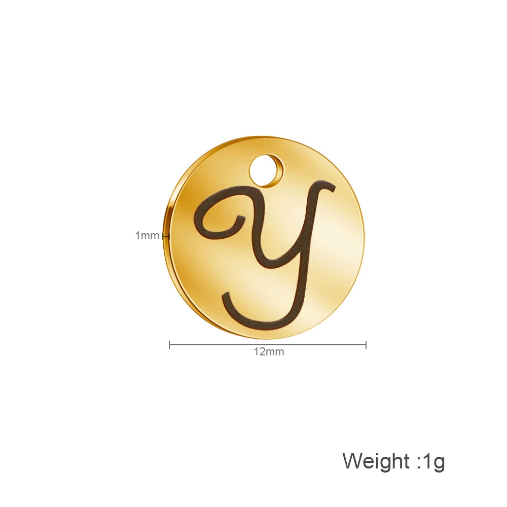 New Arrival Stainless Steel 26 English Initial Alphabet Letter Charms and Pendants for Jewelry Making