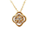 Luxury Real 18K Solid Gold Natural Diamond Clover Flower Pendant Necklace 18k Gold Fine Jewelry for Women Gift